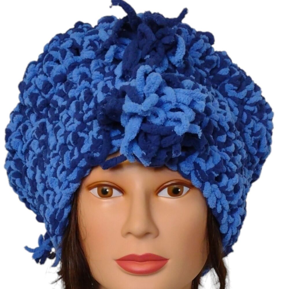 Slouchy, Beret Type Hat OOAK Handmade Crochet Free Hand Women's One Size - Picture 9 of 14